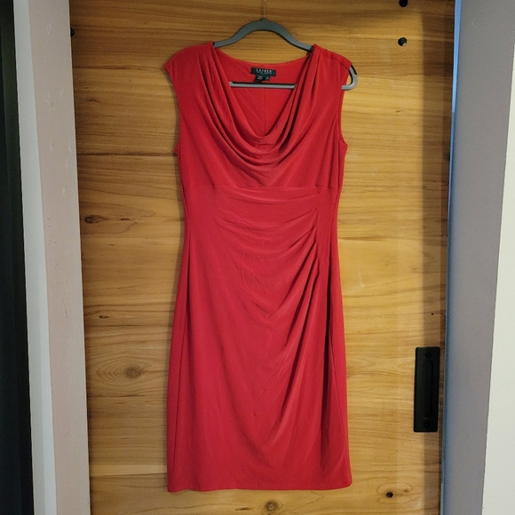 Lauren Ralph Lauren Red Draped Dress - Picture 3 of 4
